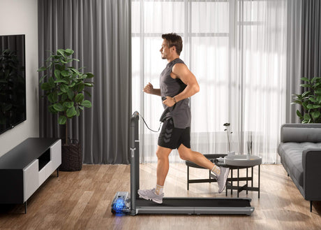Exercising on a foldable treadmill