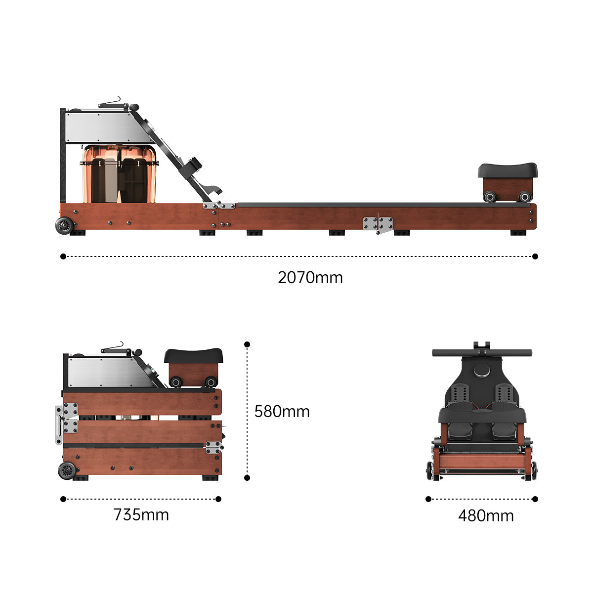 WM10 Foldable Water & Magnetic Rowing Machine