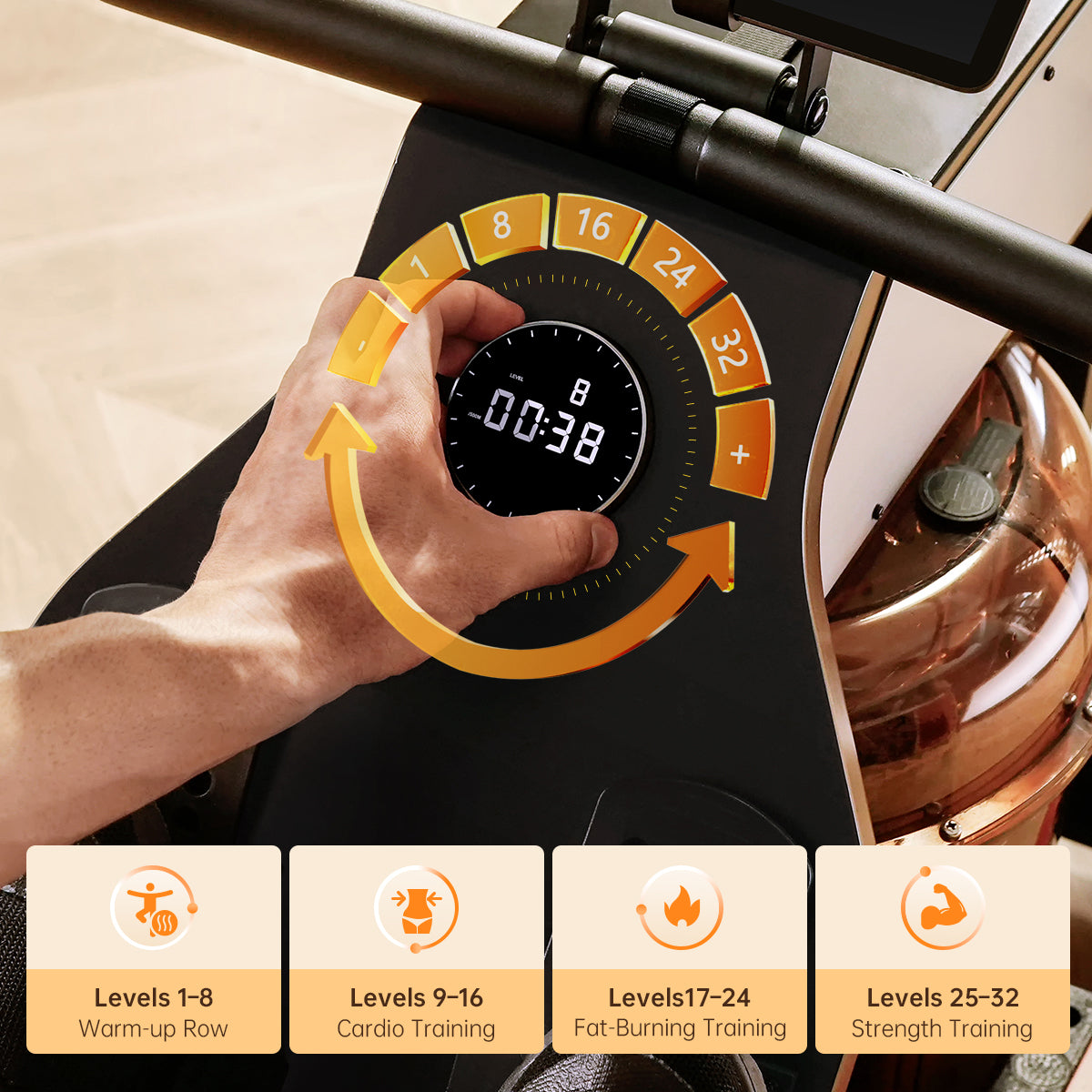 WM10 Foldable Water & Magnetic Rowing Machine