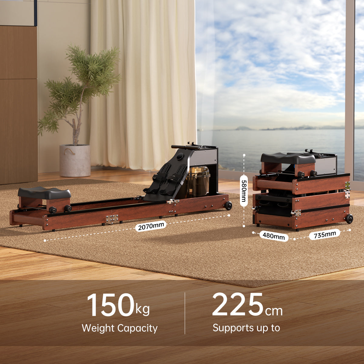 WM10 Foldable Water & Magnetic Rowing Machine