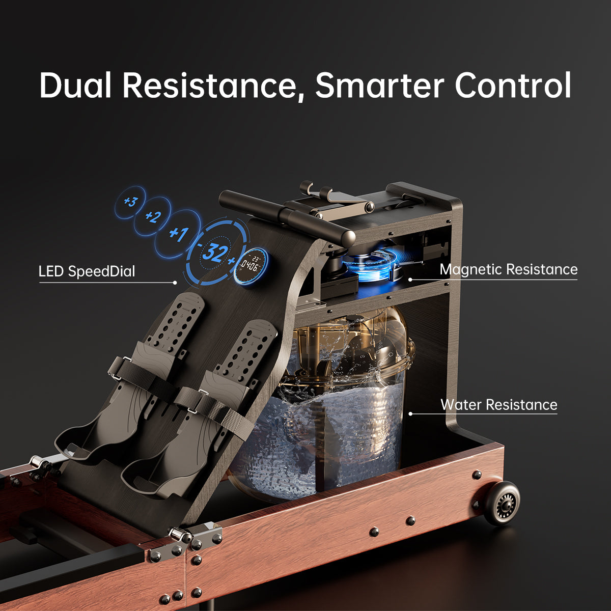 WM10 Foldable Water & Magnetic Rowing Machine