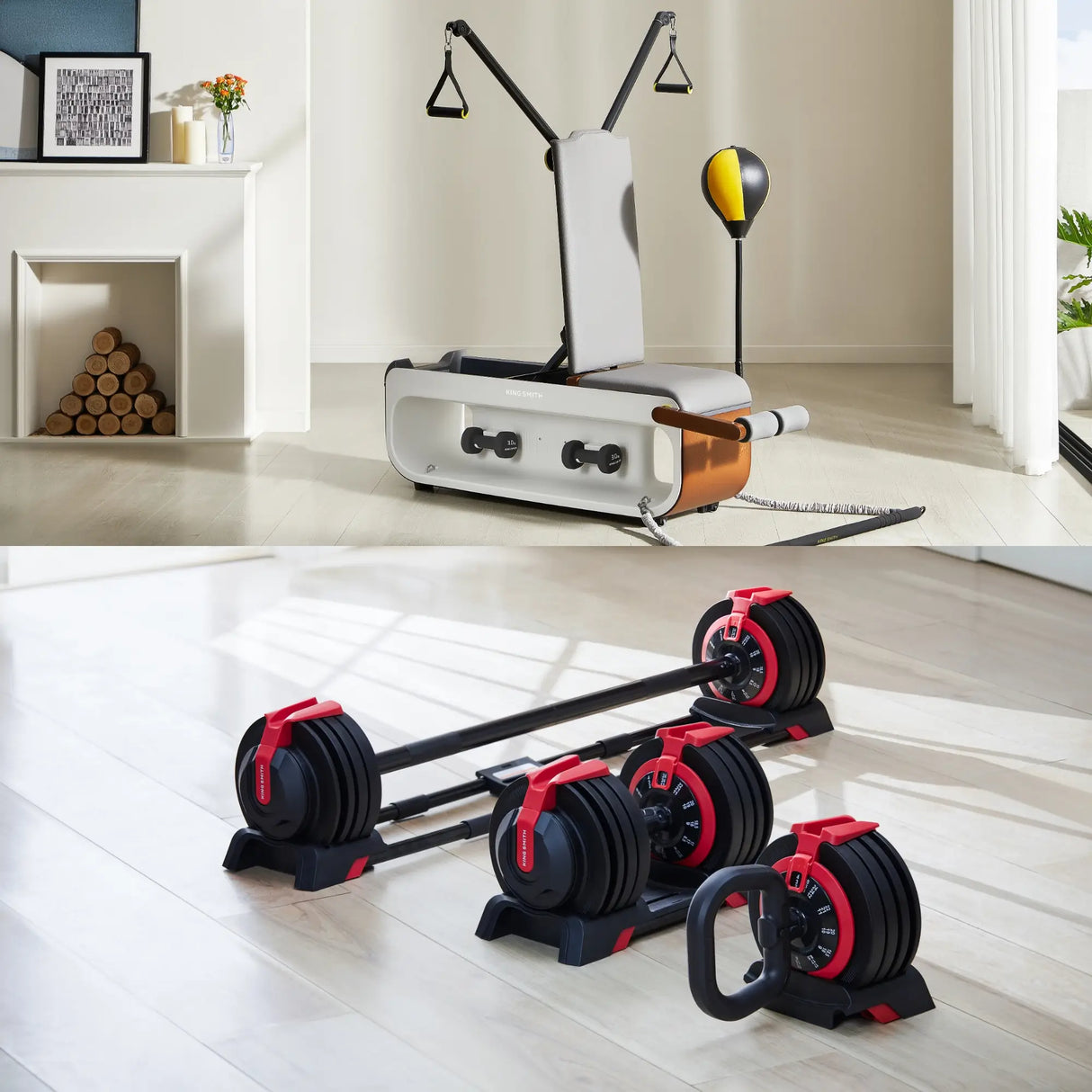 24 KG Adjustable Dumbbell, Barbell, and Kettlebell Set
