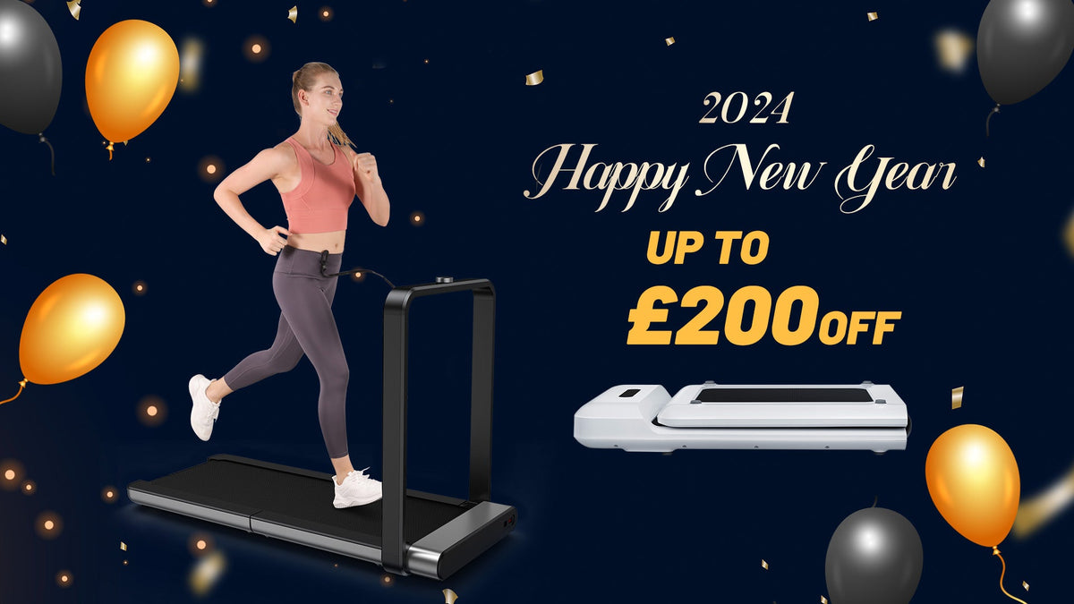 Older adult using a treadmill at home