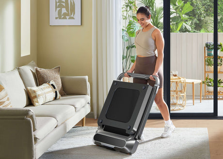Folding the foldable treadmill