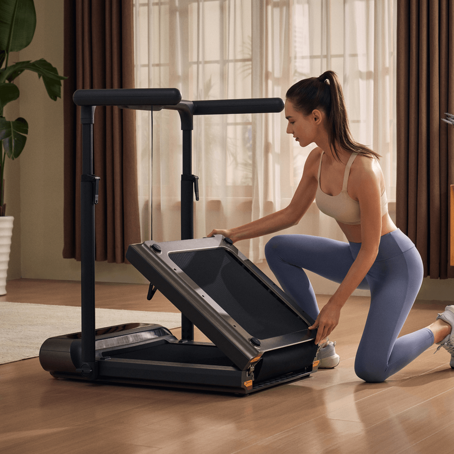 [scene] WalkingPad R3 Hybrid+ treadmill showing the wide walking belt
