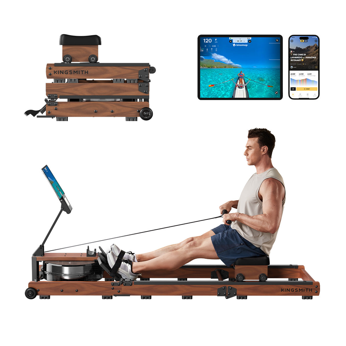WR3L Tri-fold Water Rowing Machine