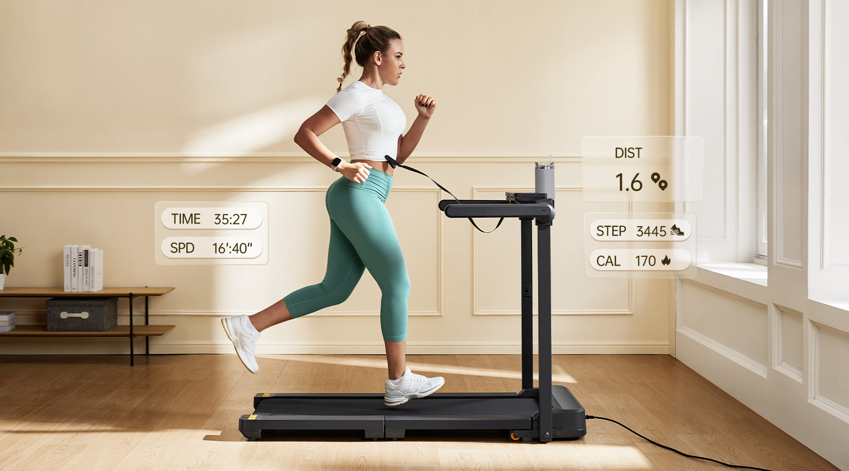 WalkingPad MX10 Display Speed Time Distance Calories Steps