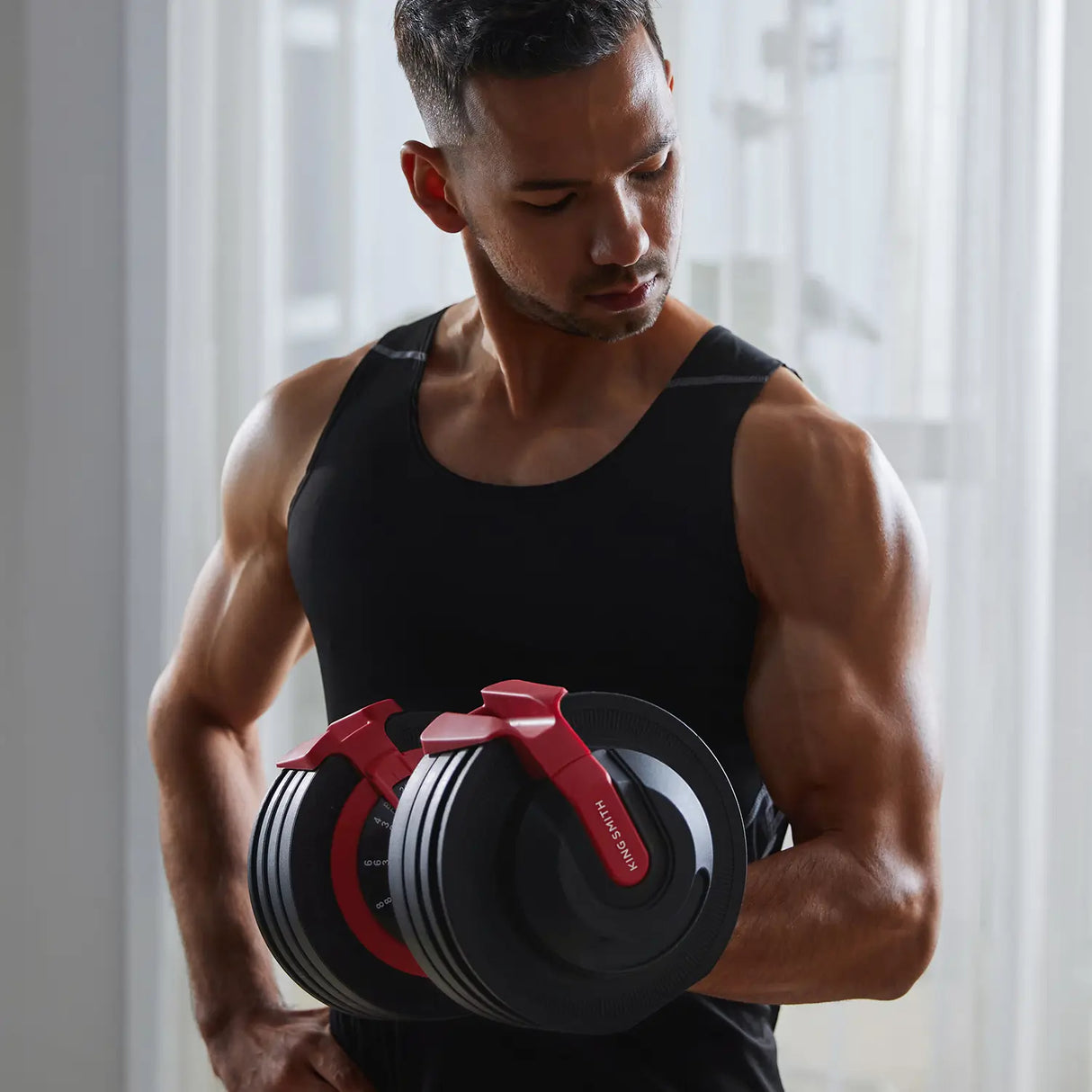 54 lb Adjustable Dumbbell, Barbell, and Kettlebell Set